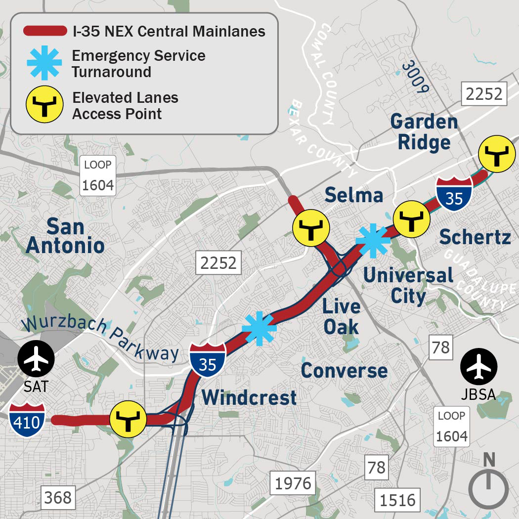 Map of the I-35 NEX Project